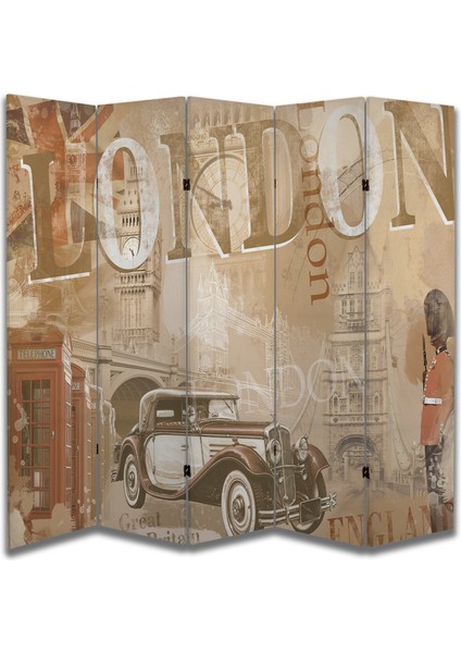 Mimari Temalı Özel Tasarım Paravan Room Divider 180 x 200 cm