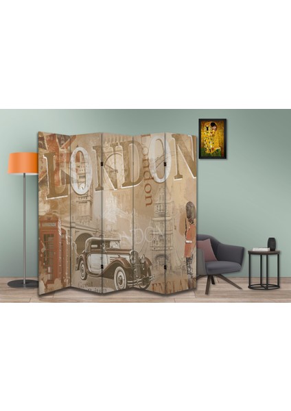 Mimari Temalı Özel Tasarım Paravan Room Divider 180 x 200 cm