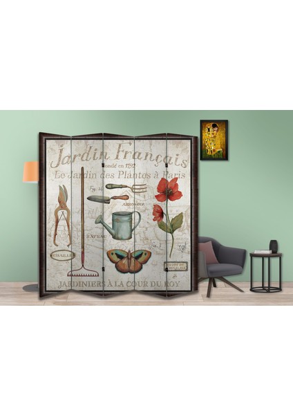 Bahçe Temalı Özel Tasarım Paravan Room Divider 180 x 200 cm modelleri