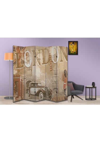 Mimari Temalı Özel Tasarım Paravan Room Divider 180 x 200 cm