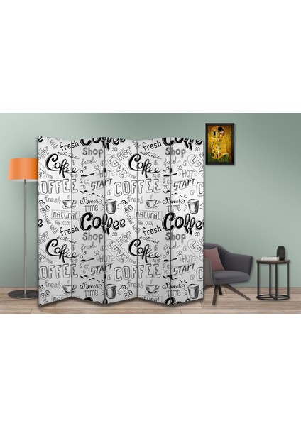 Kafe Temalı Özel Tasarım Paravan Room Divider 180 x 200 cm fiyatları