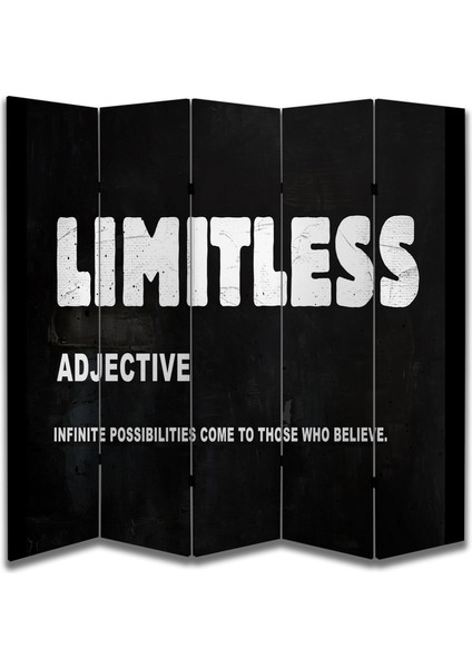 Motivasyon Temalı Özel Tasarım Paravan Room Divider 180 x 200 cm