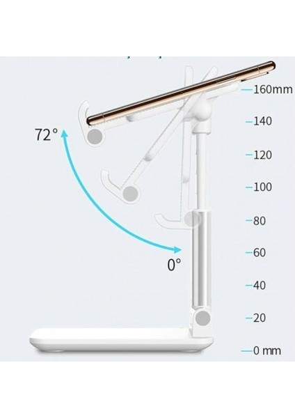 Masaüstü Tablet ve Telefon Tutucu Stand Taşınabilir Katlanabilir Ayarlanabilir Yükseklik