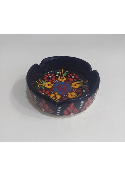 Çini Küçük Küllük Kül Tabla Dekoratif Obje Dekorasyon 70G Tamamen El Işçilik Desenli 1 Adet