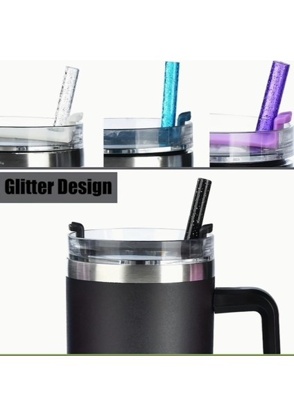 1 Adet Stanley 40/30 Oz Tumb. Termos Için Renkli Parıltılı Yedek Pipet, 30,48 cm Boy / 9,5 mm Çap