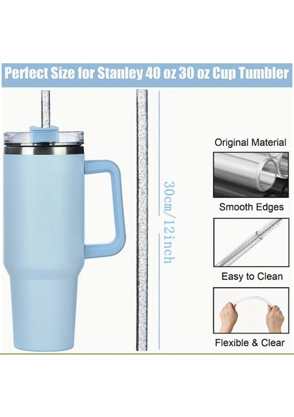 1 Adet Stanley 40/30 Oz Tumb. Termos Için Renkli Parıltılı Yedek Pipet, 30,48 cm Boy / 9,5 mm Çap modelleri