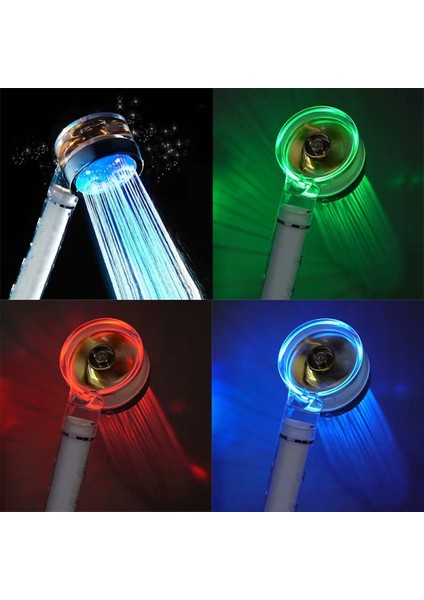 LED Işıklı Filtreli Duş Başlığı ve Örgülü Duş Hortumu Duş Seti
