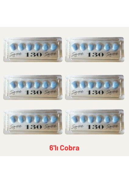 Kobra_hap 130MG 6'lı 6 Dizi (Paket) Performans Etkili Toplam 36 Tablet Cobra Hap 130 Mg COBRA130