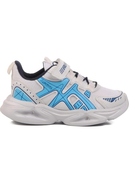 Beyaz Lacivert Fileli Hafif Erkek Çocuk Spor Ayakkabı 2351 P modelleri