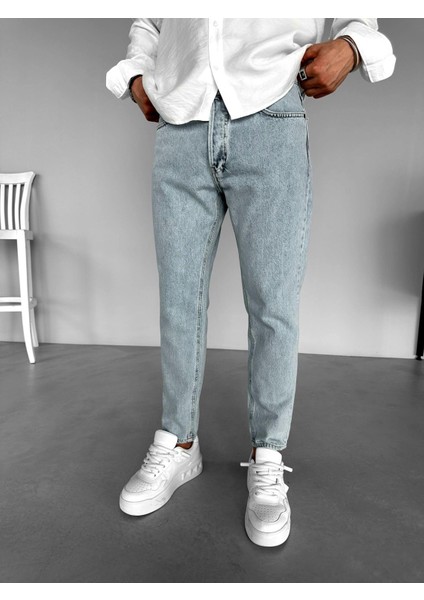 Slim Fit Pamuk Jean Pantolon Açık Mavi