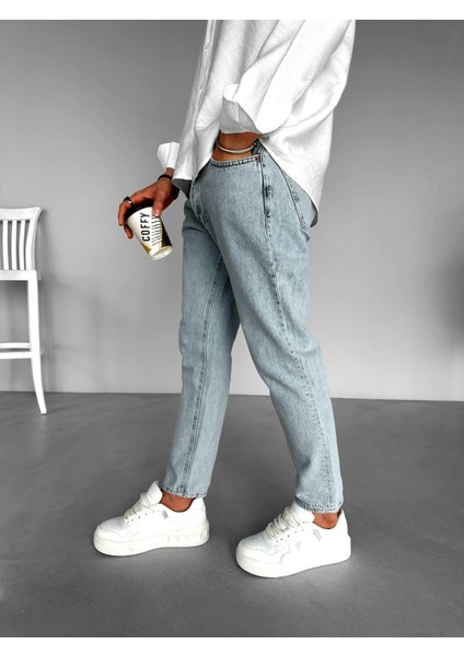 Slim Fit Pamuk Jean Pantolon Açık Mavi fiyatları