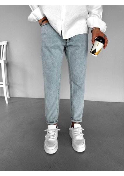 Slim Fit Pamuk Jean Pantolon Açık Mavi modelleri
