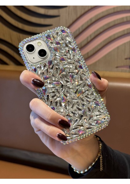 Apple iPhone 14 Plus ve 15 Plus Uyumlu Lüks Hologram Kristal Taşlı Kılıf modelleri