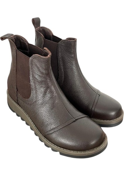 Freefoot Zey-5036 Deri Kadın Bot - Acı Kahve