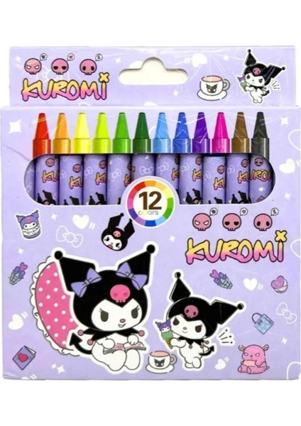 Kuromi Figürlü 12 Li Pastel Boya Kalemi