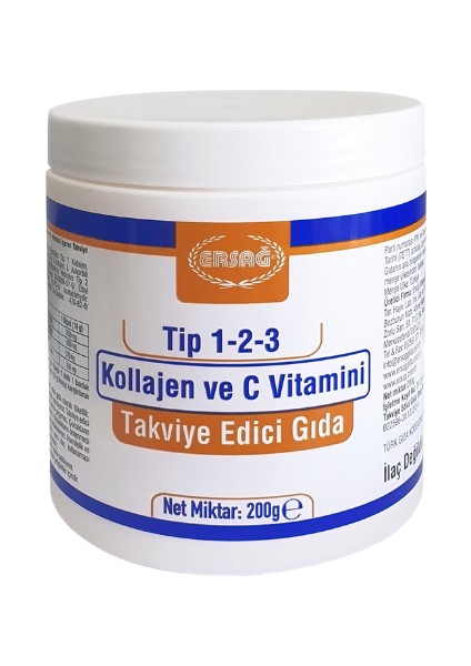 Tip 1-2-3 Kollajen ve C Vitamini 200 gr