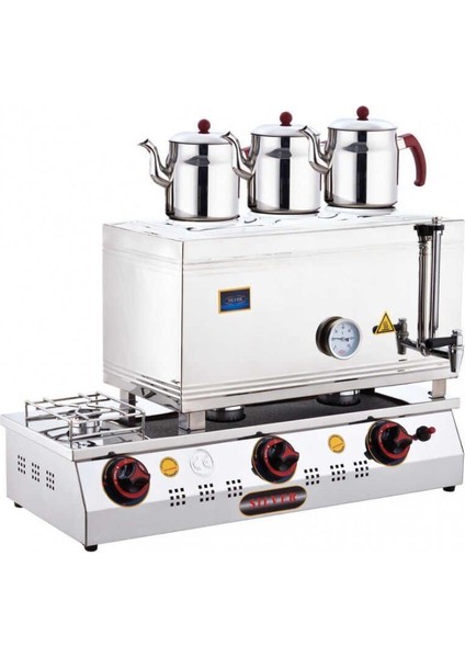 Doğalgazlı Üç Demlik Çay Ocağı 60LIK Gastrontepe