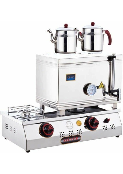 Doğalgazlı Çift Demlik Çay Ocağı 40LIK Gastrontepe