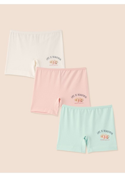 Kız Çocuk Organik Pamuklu Likralı Boxer Life Is Beautiful 3'lü Paket fiyatları