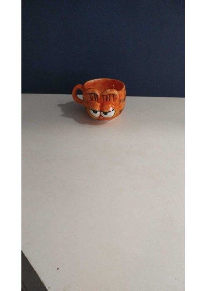 Seramik El Yapım Küçük Kupa Garfield Turuncu Kedi 1 Adet