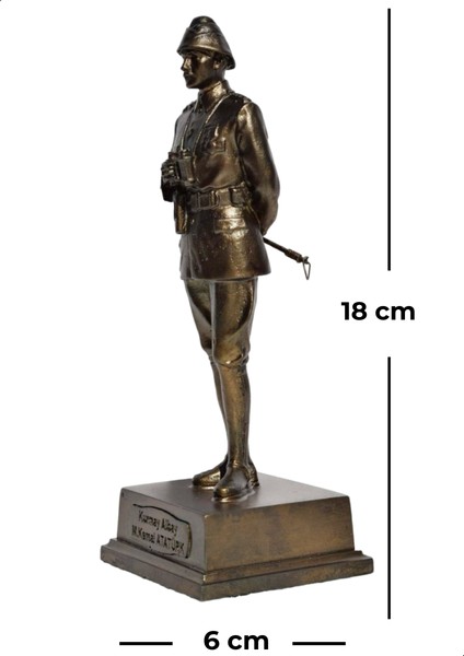 Kurmay Albay Atatürk Heykeli Biblo - Küçük Boy (18 cm)