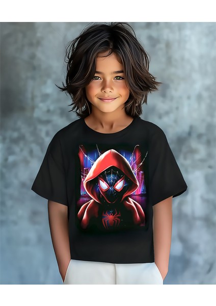 Çocuk T-Shirt Spiderman-Örümcek Adam Baskılı T-Shirt-Pamuklu Yaz T-Shirt-Digital Baskılı Çocuk T-Shirt