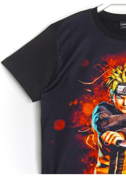 3D Baskılı Anime Naruto Uzumaki Unisex Çocuk Yetişkin Yazlık Siyah Tişört 001-0001768 fırsatları