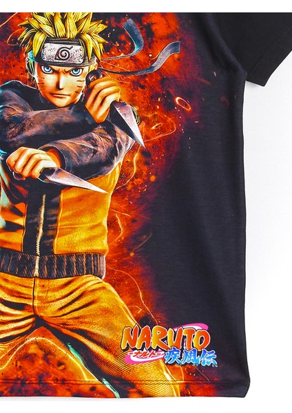 3D Baskılı Anime Naruto Uzumaki Unisex Çocuk Yetişkin Yazlık Siyah Tişört 001-0001768 indirimleri
