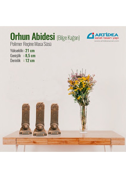 Orhunabidesi (Bilgekagan) Biblo bronz patine küçük boy
