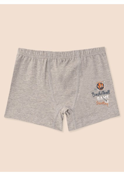 Erkek Çocuk Organik Pamuklu Likralı Boxer Basketball Game 3'lü Paket