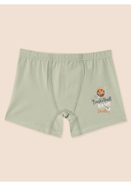 Erkek Çocuk Organik Pamuklu Likralı Boxer Basketball Game 3'lü Paket