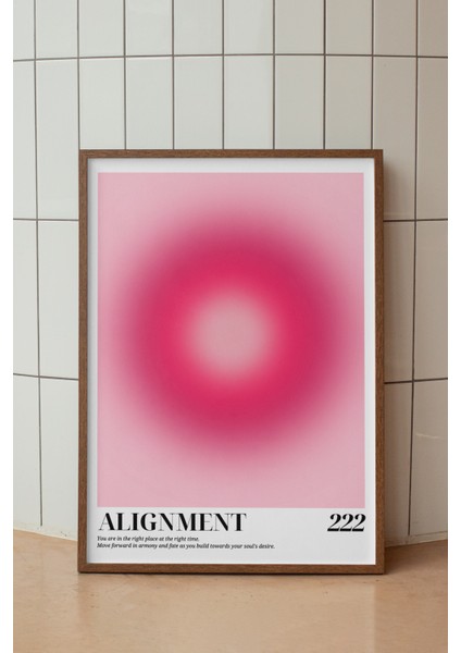 Pembe Aura Poster - 222 Angel Number Spiritüel Enerji Duvar Dekoru - Modern Minimal Çerçevesiz Baskı