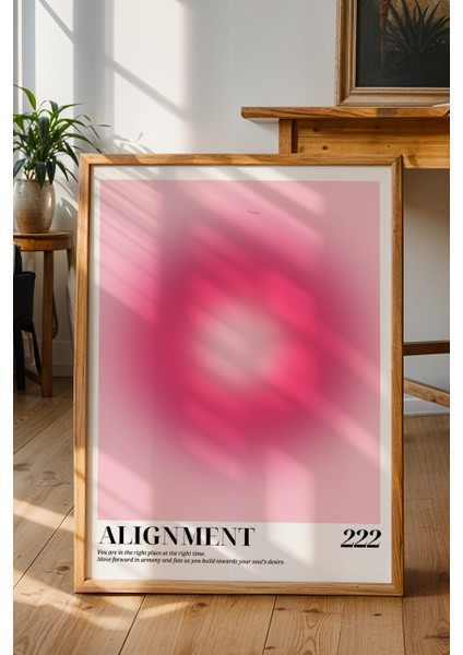 Pembe Aura Poster - 222 Angel Number Spiritüel Enerji Duvar Dekoru - Modern Minimal Çerçevesiz Baskı fiyatları