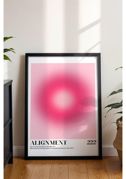 Pembe Aura Poster - 222 Angel Number Spiritüel Enerji Duvar Dekoru - Modern Minimal Çerçevesiz Baskı modelleri