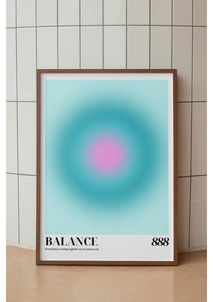Mavi Aura Poster - 888 Angel Number Spiritüel Enerji Duvar Dekoru - Modern Minimal Çerçevesiz Baskı