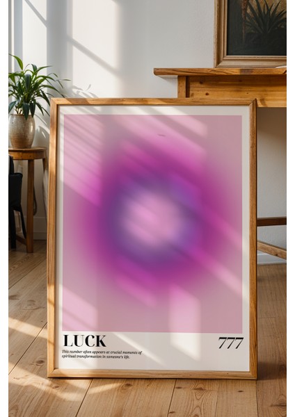 Mor Aura Poster - 777 Angel Number Spiritüel Enerji Duvar Dekoru - Modern Minimal Çerçevesiz Baskı