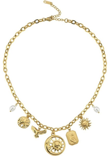 Çelik Charm Charm Kolye