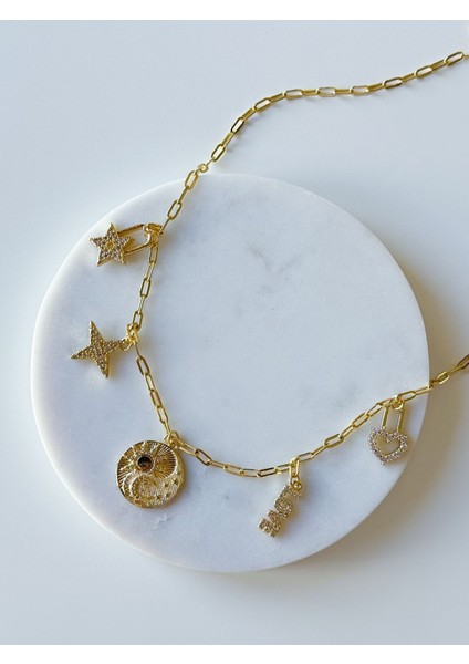 Çelik Charm Kolye