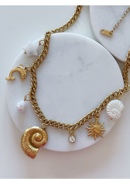 Çelik Charm Kolye