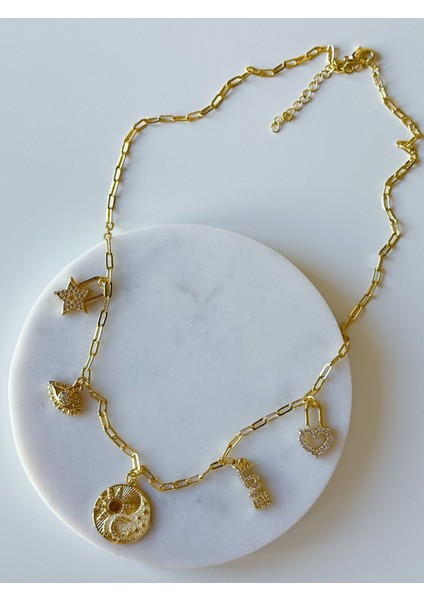 Çelik Charm Kolye