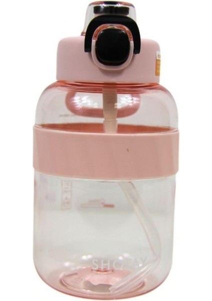 Pipetli Su Matarası Tritan Pembe 1000ML