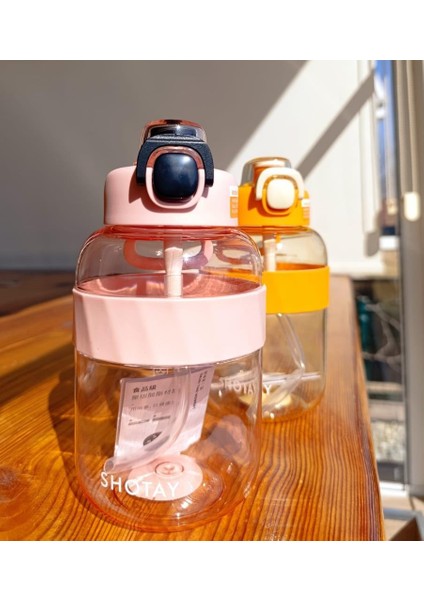 Pipetli Su Matarası Tritan Pembe 1000ML modelleri