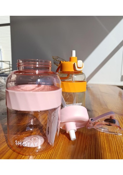Pipetli Su Matarası Tritan Pembe 1000ML fırsatları