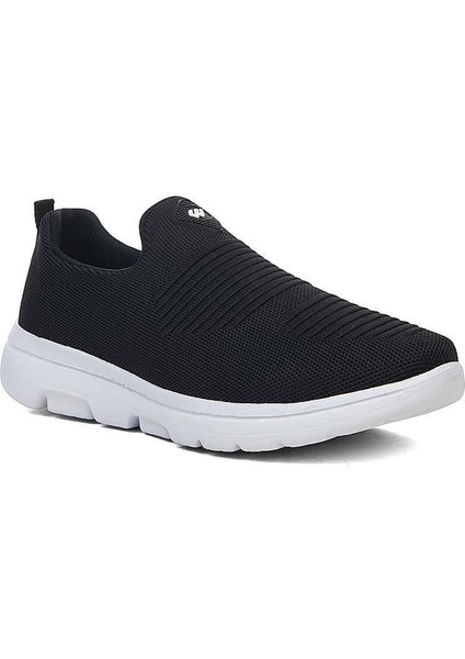 2480 Siyah Beyaz Triko Memory Foam Erkek Spor Ayakkabı