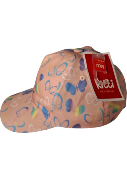 Spteks Kitti 4-8 Yaş Kız Çocuk Pudra Renk Desenli Yazlık Şapka modelleri