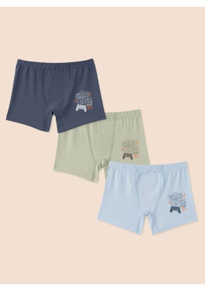 Erkek Çocuk Organik Pamuklu Likralı Boxer Game Over 3'lü Paket fiyatları