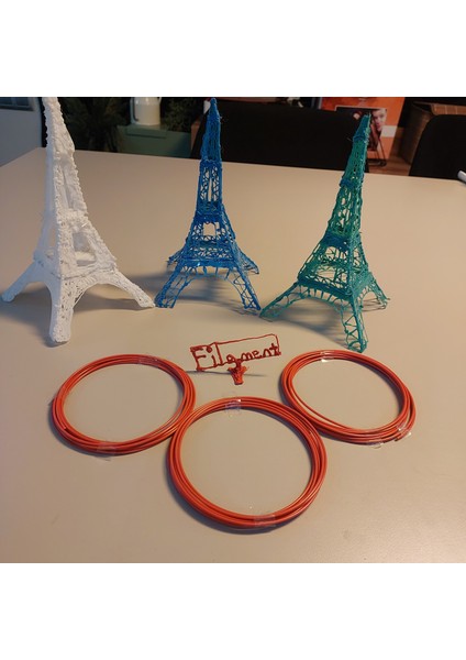 3D Kalem Kırmızı Filament 250CM