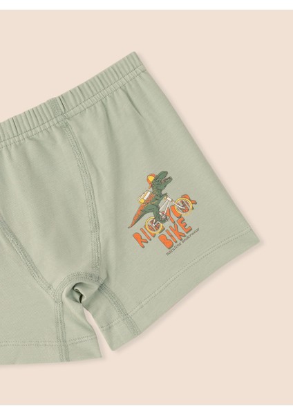 Erkek Çocuk Organik Pamuklu Likralı Boxer Ride Your Bike 3'lü Paket