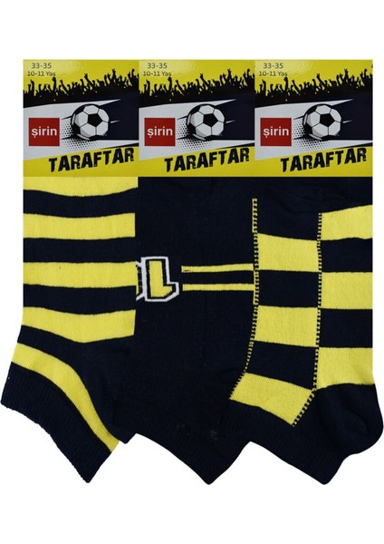 Taraftar Sarı Lacivert Çocuk Patik 6 Adet