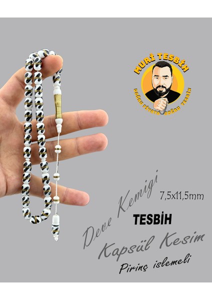 Pirinç Işlemeli Deve Kemiği Kapsül Kesim 7,50X11,50
